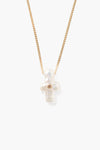 14K Gold & Pearl Playa Cross Necklace