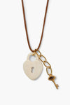 Bone Padlock Charm Necklace