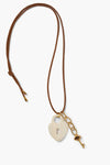 Bone Padlock Charm Necklace