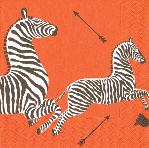 Zebras Orange Napkins