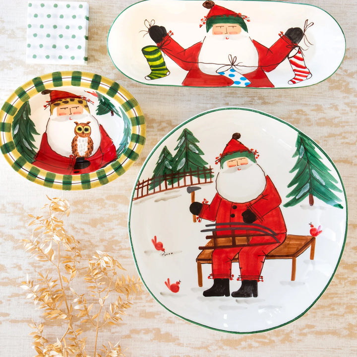 Vietri | Old St. Nick Large Bowl with Sleigh