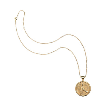PEACE Small Pendant Coin on Classic Rolo Chain