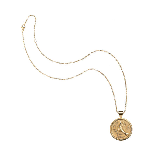 PEACE Small Pendant Coin on Classic Rolo Chain