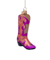 Ornament glass Cowboy Boot Pink/Orange