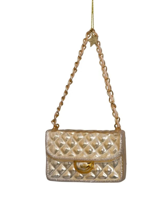 Fashion Bag Glass Ornament