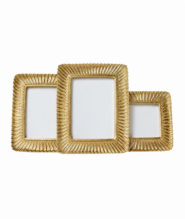 Sculpted Scalloped Plume Gold Photo Frames