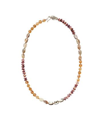 Citrine, Abalone and Spiny Oyster Shell Necklae