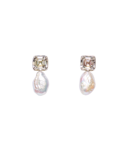 Swarovski and Pearls Drop Earrings