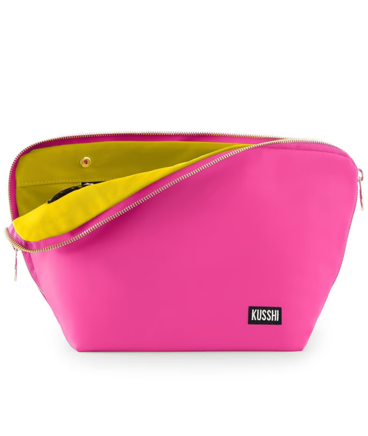Vacationer Makeup Bag | Flamingo Pink and Sunshine Yellow