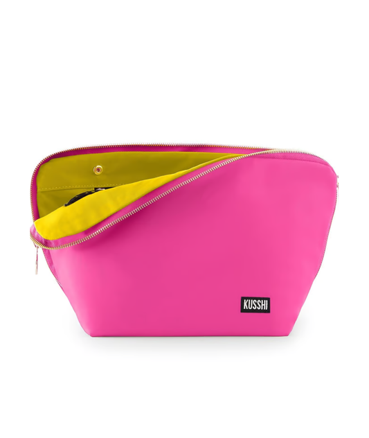 Signature Makeup Bag | Flamingo Pink and Sunshine Yellow