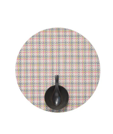 Basketweave Round Placemat | Begonia