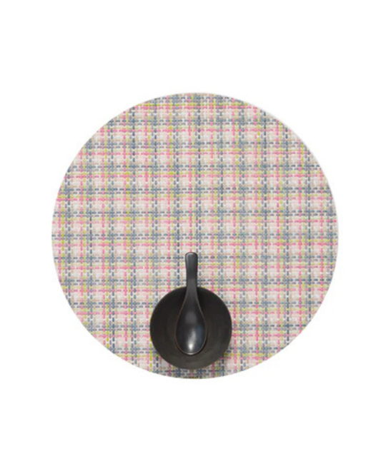 Basketweave Round Placemat | Begonia