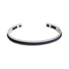 Corfu Stainless Steel Cuff with Black Braid
