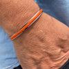 Corfu Stainless Steel Cuff with Orange Braid