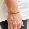 Corfu Stainless Steel Cuff with Orange Braid