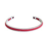 Corfu Stainless Steel Cuff with Red Braid