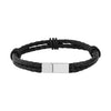 Elba Black Leather Bracelet