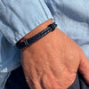 Elba Navy Leather Bracelet