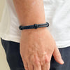 Elba Navy Leather Bracelet