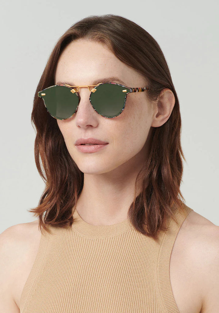 stl nylon capri 24k mirrored. Sunglasses. Krewe eyewear. Designer sunglasses. New orleans. Polarized. UV protection. UVA/UVB. Fashion sunglasses. Prescription. Sunglasses for men. Sunglasses for women. Retro sunglasses. Aviators. Wayfarer. Cat-eye sunglasses. Oversized sunglasses. Mirrored sunglasses. Trendy. Stylish. Luxury sunglasses.