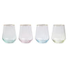 Rainbow Assorted Stemless Wine Glasses | Set of 4
