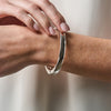 Cleopatra Oval Hinged Bangle | Silver