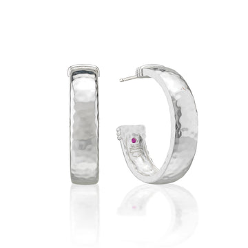 Cleopatra Classic Hoop Earrings | Silver