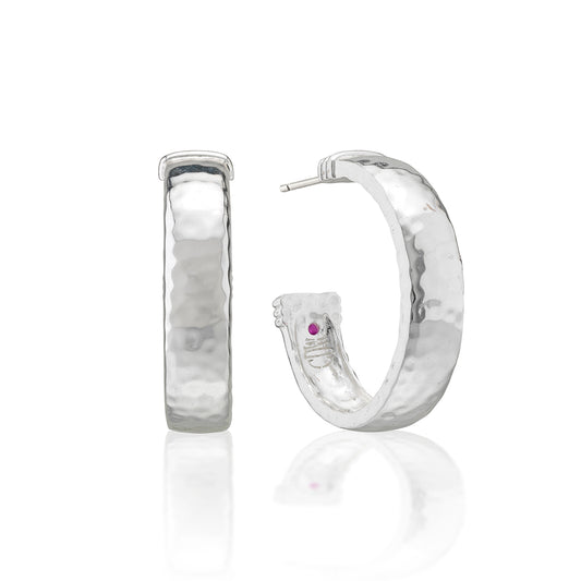 Cleopatra Classic Hoop Earrings | Silver