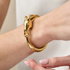 Equestrian Horsehead Hinged Bangle | Gold