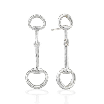 Equestrian Snaffle Bit Earrings | Silver
