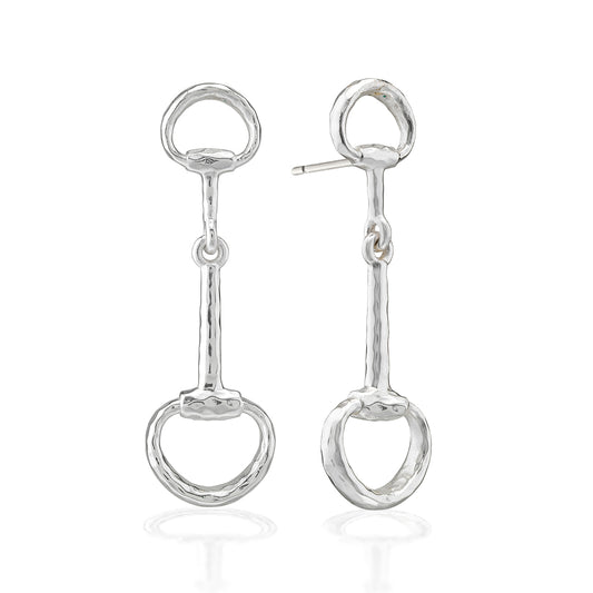 Equestrian Snaffle Bit Earrings | Silver