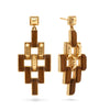 Pathway Post Drop Earrings | Gold and Teak
