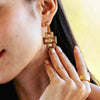 Pathway Post Drop Earrings | Gold and Teak
