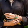 Berry Gem Hinged Bangle | Malachite
