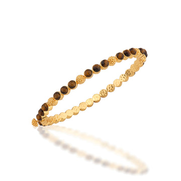 Berry Gem Petite Hinged Bangle | Tiger's Eye