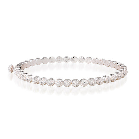 Berry Eternity Petite Hinged Bangle | Silver