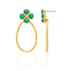 Berry Clover Teardrop  Earrings - Malachite