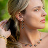 Berry Clover Linear Earrings | Blue Labradorite