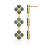 Berry Clover Linear Earrings | Blue Labradorite
