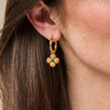 Berry Clover Hoop Earrings with Double Sided Charm | Malachite