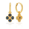 Berry Clover Hoop Earrings with Double Sided Charm