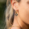 Berry Clover Hoop Earrings with Double Sided Charm