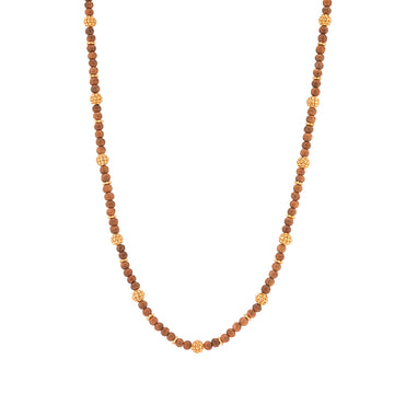 24" Berry Single Strand Petite Beads Necklace | Teak