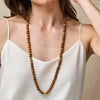 32" Berry Single Strand Beads Necklace | Teak