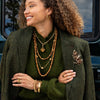 32" Berry Single Strand Beads Necklace | Teak