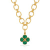 Berry Clover Double Sided Pendant | Malachite