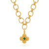 Berry Clover Double Sided Pendant | Malachite