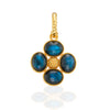 Berry Clover Double Sided Pendant | Blue Labradorite