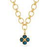 Berry Clover Double Sided Pendant | Blue Labradorite