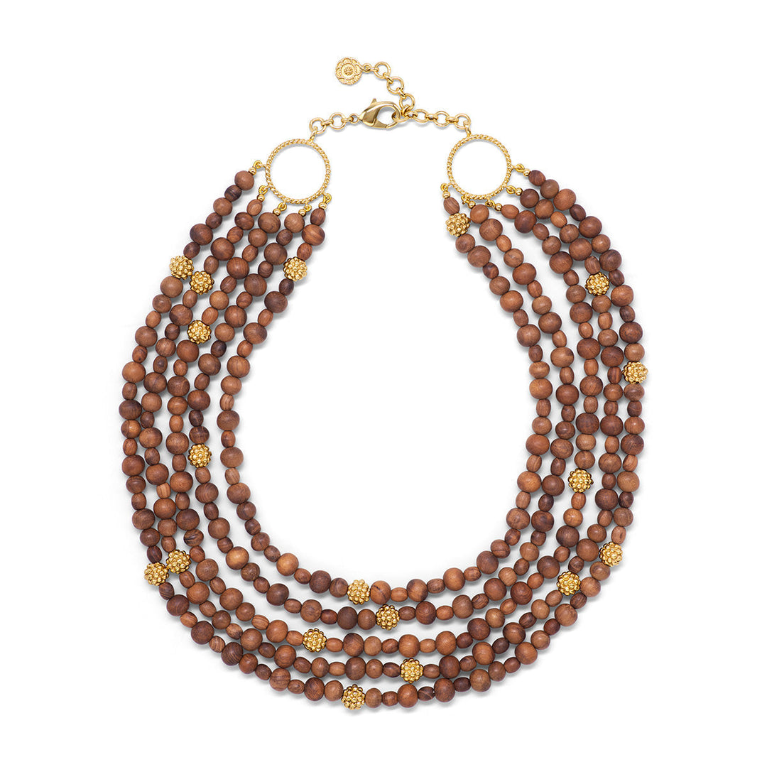 Capucine De Wulf | Earth Goddess Beads 5-Strand Necklace - Teak